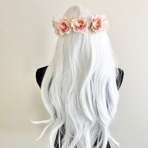 Boho festival cosplay Pink Flower Crown